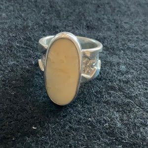 Harold Lujan Sterling Silver and fossil ring